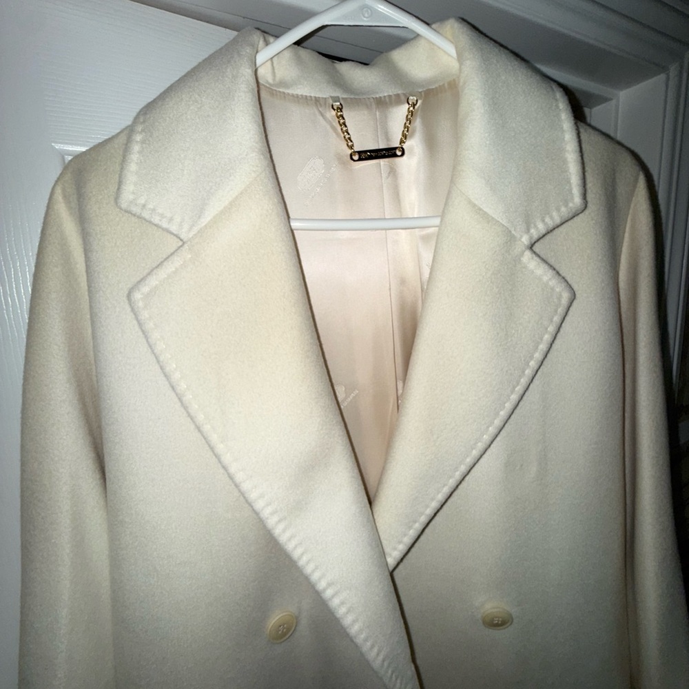 Gobi cashmere Cream Pea Coat for Women